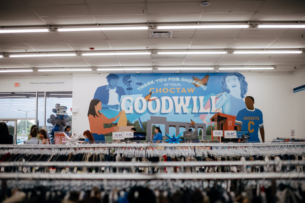 Aditi and Dane Heins mural at Goodwill Choctaw